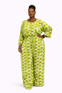 Green Zigzag Ankara Kaftan