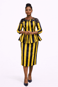 Striped Peplum Pencil Dress