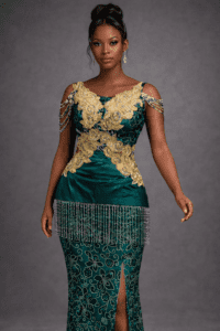 Emerald Lace Top & Wrapper Set