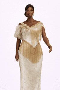 Gold Ombre One‑Shoulder Gown