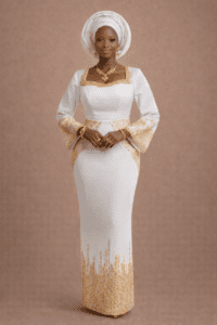 White & Gold Iro and Buba Set
