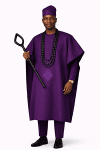 Regal Purple Agbada with Scepter