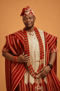 Maroon Golden Stripe Agbada